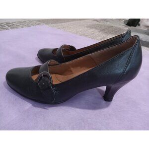 EuroSoft By Sofft Adelle Womens Size 7.5 Black Leather Heels